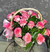 Цветочная композиция из Розы в корзине в Посёлке Палатка