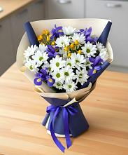 Букет цветов из:  Розы, Ирисы и Хризантемы в Посёлке Палатка