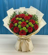 Букет цветов из:  Розы и Хризантемы в Посёлке Палатка