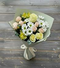 Букет цветов из:  Альстромерии, Розы и Хризантемы в Посёлке Палатка